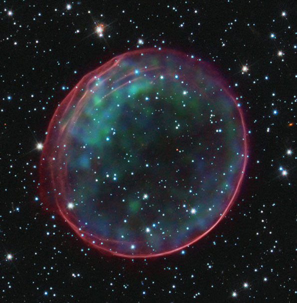 Image of a supernova remnant taken by the Hubble Space Telescope