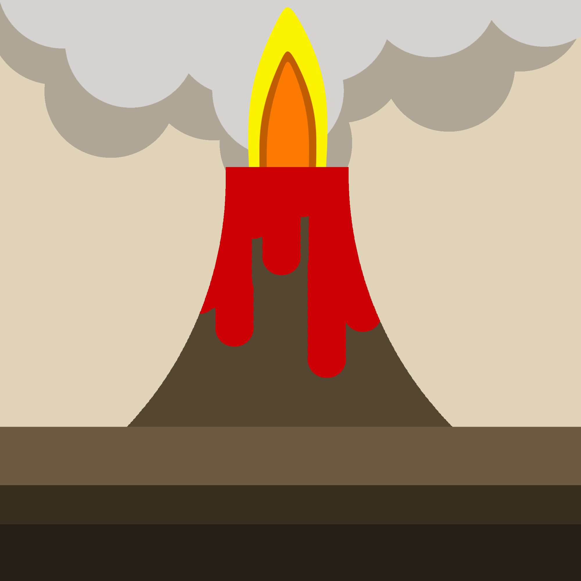 Stylised image of an erupting volcano