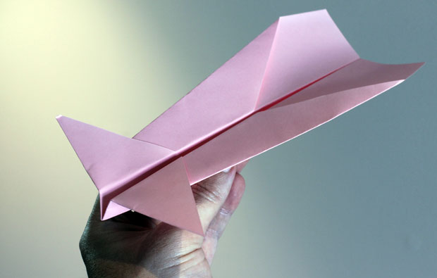 Pink paper plane.