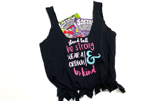 a black bag with the slogan: stand tall, be strong, wear a crown and be kind